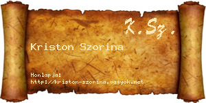 Kriston Szorina névjegykártya